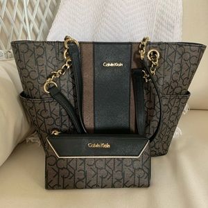 Calvin Klein tote & wallet (NWOT)